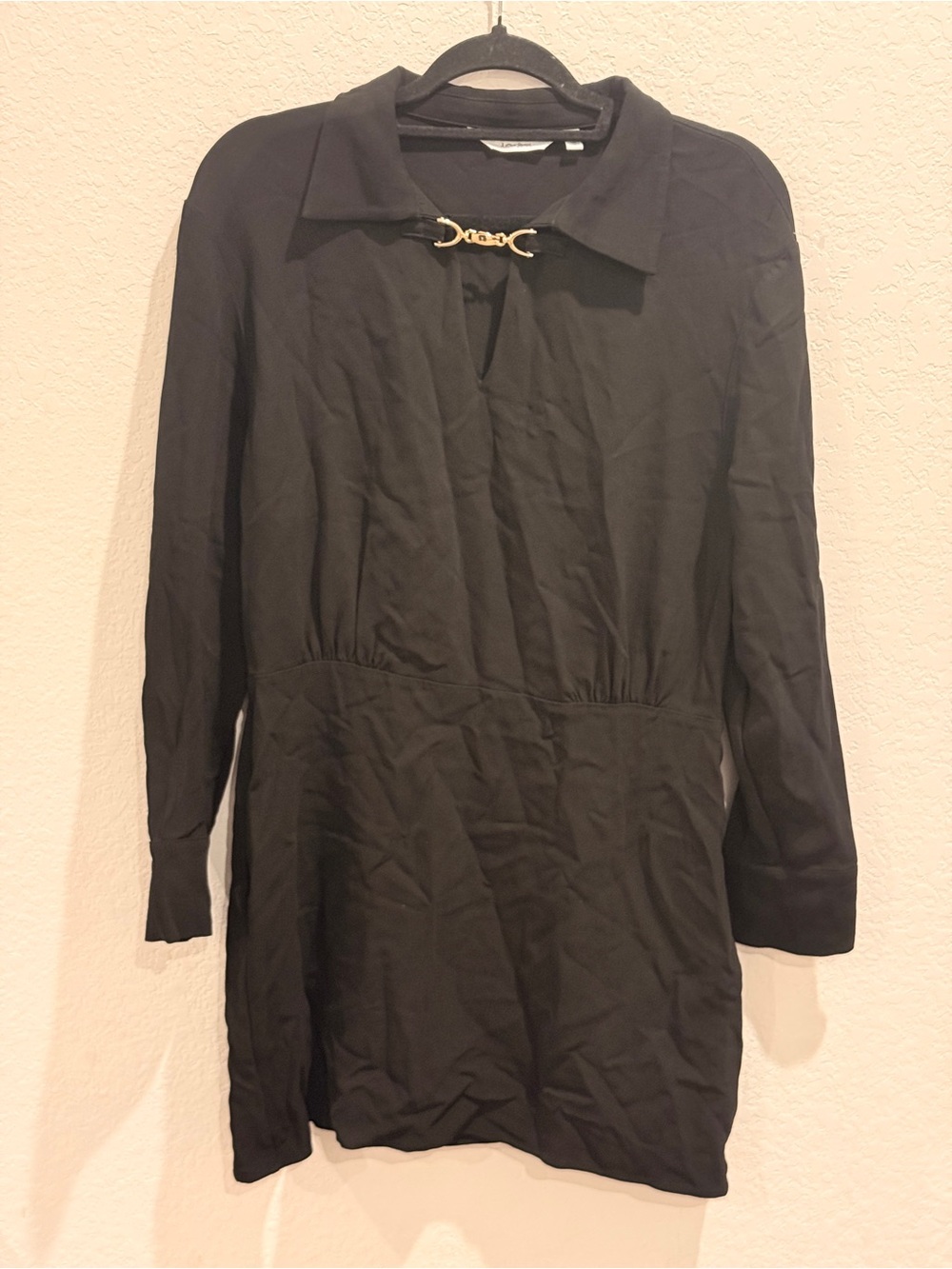 & Other Stories Black Mini Dress with Gold Accent